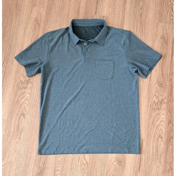 Vuori Mens Ace Polo Shirt Est. Large Short Sleeve Green Pocket Casual Everyday - Picture 1 of 9